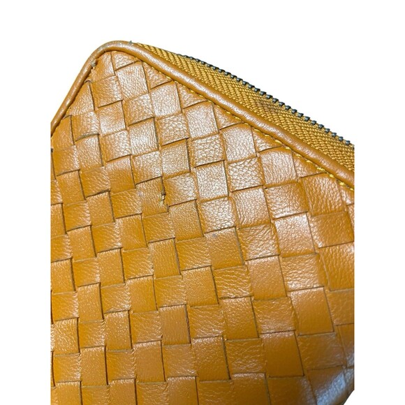 2010 BOTTEGA VENETA WOVEN LEATHER ZIP AROUND WALLET ORANGE - Picture 10 of 14
